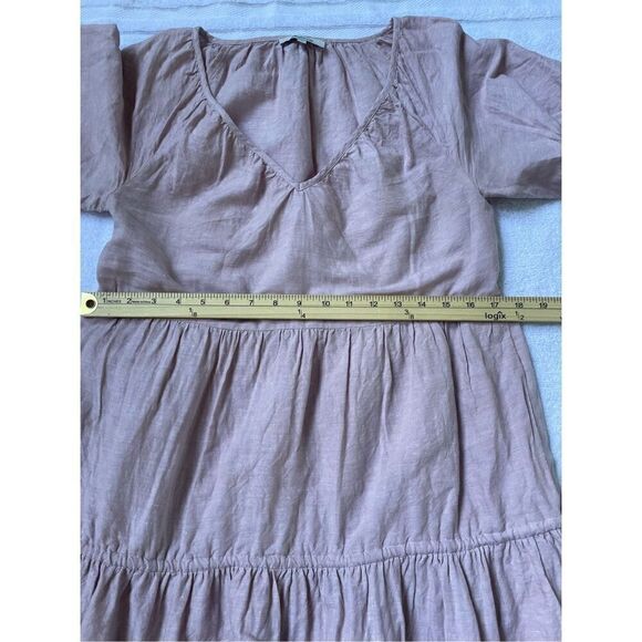 Madewell Linen Blend Lorelei Mini Dress Pale Pink Size S - Picture 14 of 16